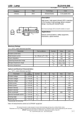 ELD-810-335 Datasheet PDF EPIGAP optoelectronic GmbH