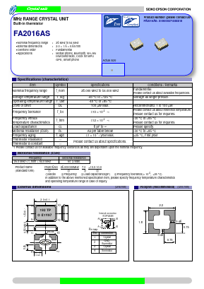 FA2016AS Datasheet PDF Seiko Epson Corp