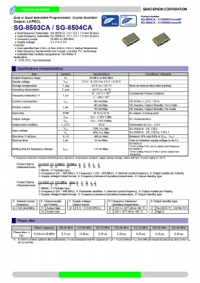 SG-8503CA Datasheet PDF Epson ToYoCom