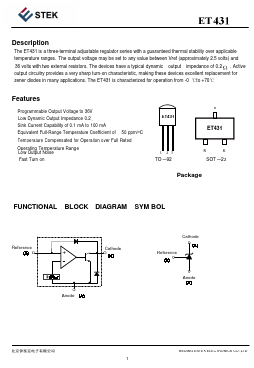 ET431 Datasheet PDF Estek Electronics Co. Ltd