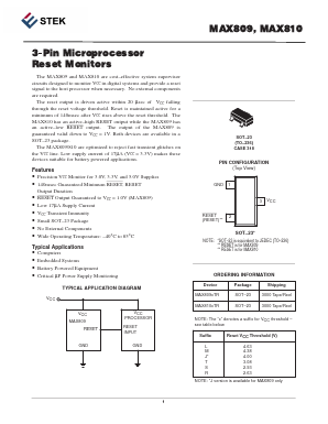 MAX809XTR Datasheet PDF Estek Electronics Co. Ltd