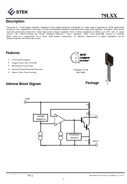 79L05A Datasheet PDF Estek Electronics Co. Ltd