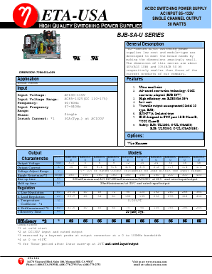 BJB-SA-U Datasheet PDF ETA-USA