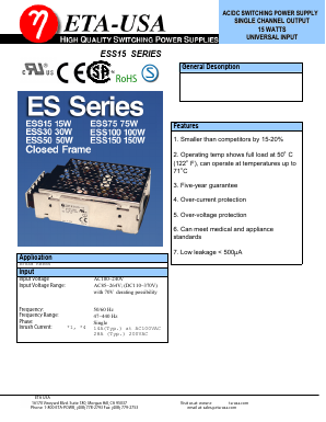 ESS15-36 Datasheet PDF ETA-USA