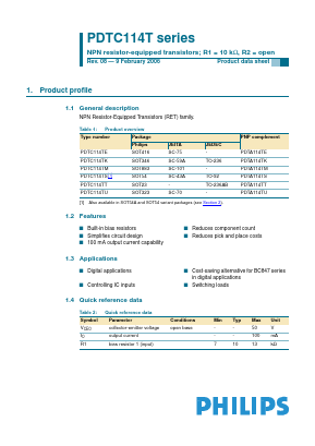 PDTC114T Datasheet PDF ETC