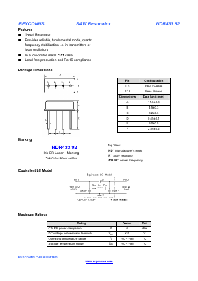 NDR433.92 Datasheet PDF ETC