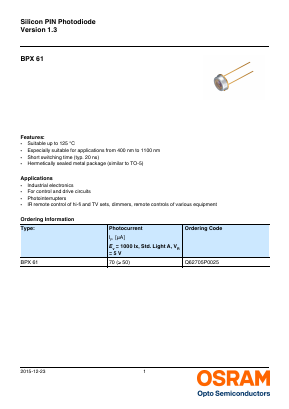 BPX61 Datasheet PDF ETC