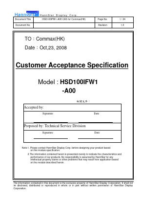 HSD100IFW1-A00 Datasheet PDF ETC