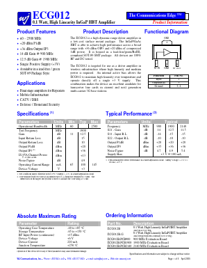 ECG012 Datasheet PDF ETC