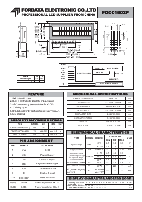 FDCC1602P Datasheet PDF ETC