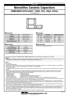 GRM1885C1H101JA01 Datasheet PDF ETC