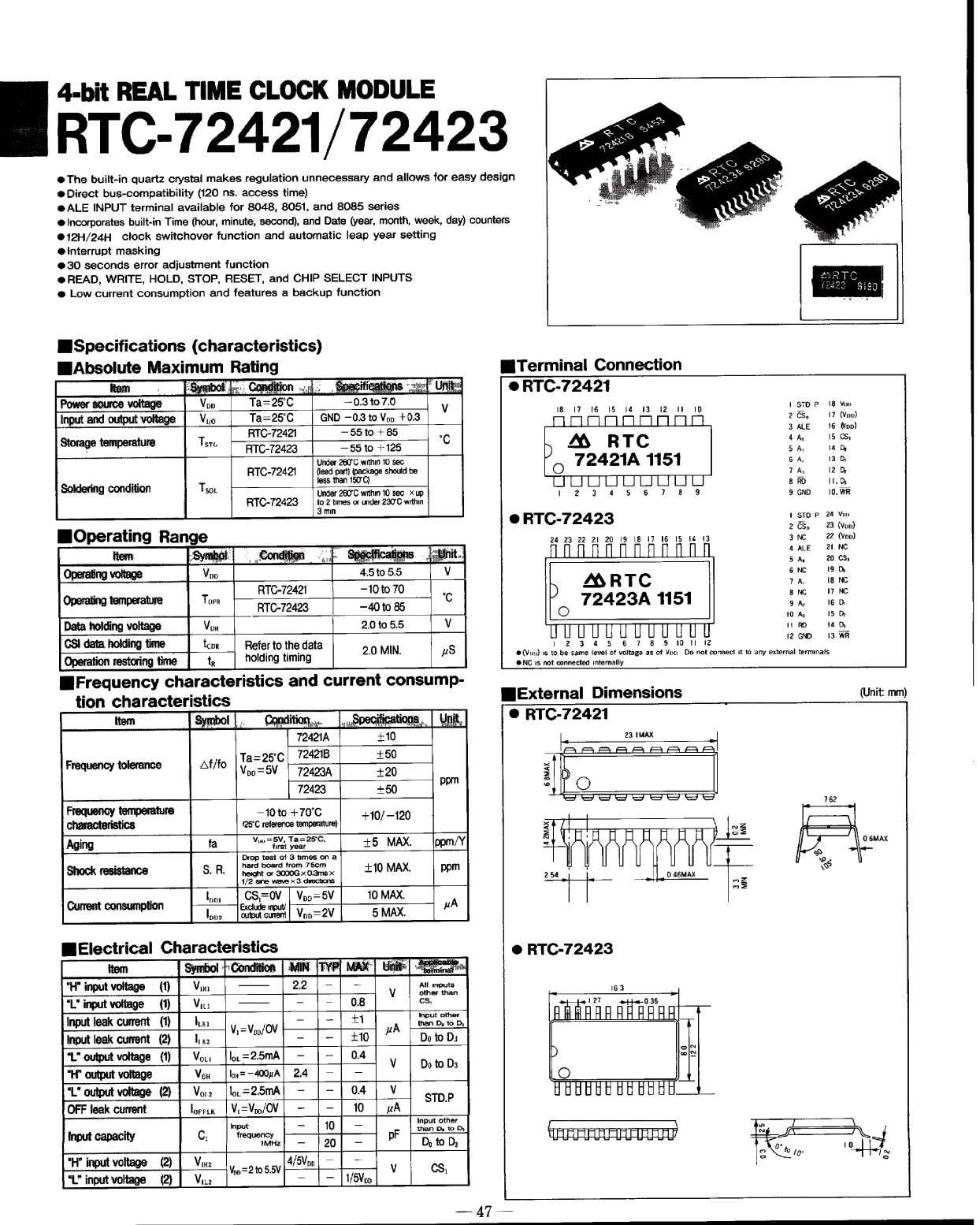 RTC72423 Datasheet PDF ETC