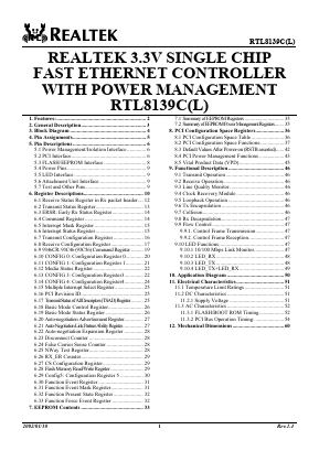 RTL8139 Datasheet PDF ETC