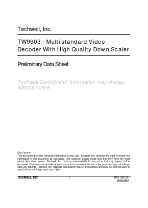 TW9903 Datasheet PDF ETC