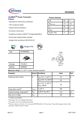 IPD025N06N Datasheet PDF ETC