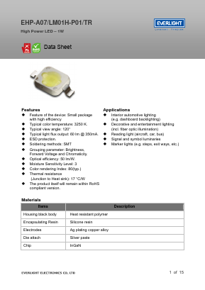 EHP-A07/LM01H-P01/3035/Y/K2/TR Datasheet PDF ETC