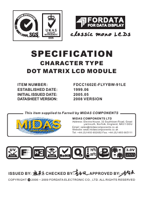 FDCC1602E-FLYYBW-91LE Datasheet PDF ETC