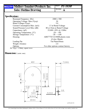 PT-2020P Datasheet PDF ETC