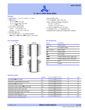AS4LC1M16E5-60TC Datasheet PDF ETC