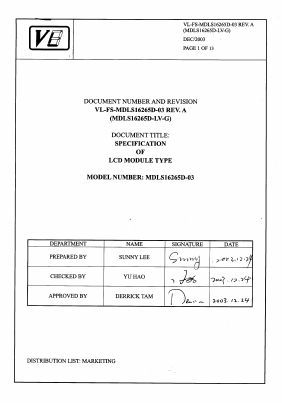 MDLS16265D-03 Datasheet PDF ETC