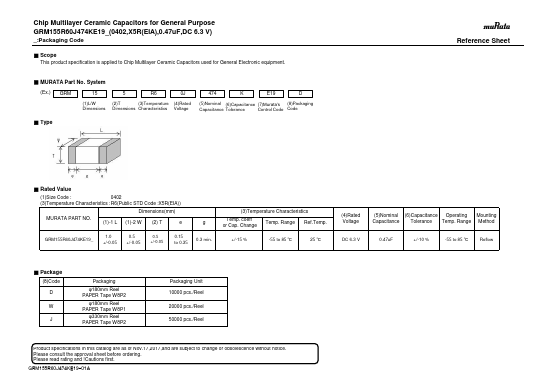 GRM155R60J474KE19D Datasheet PDF ETC