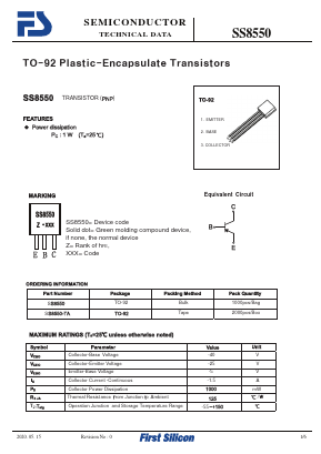 SS8550 Datasheet PDF ETC