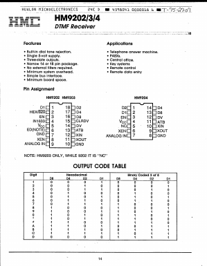 HM9203 Datasheet PDF ETC1