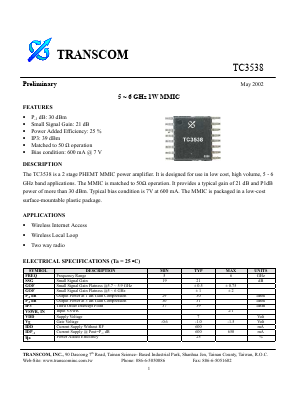 TC3538 Datasheet PDF ETC1