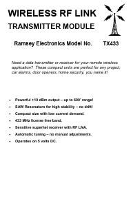 TX433 Datasheet PDF ETC2