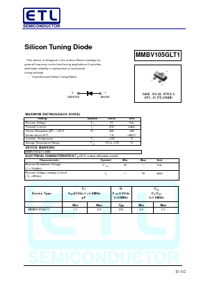 MMBV105GLT1 Datasheet PDF E-Tech Electronics LTD