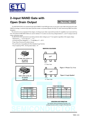 MC74VHC1G03 Datasheet PDF E-Tech Electronics LTD