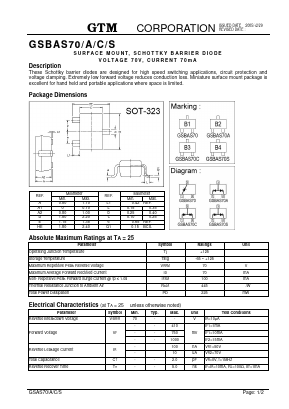 GSBAS70-A-C-S Datasheet PDF E-Tech Electronics LTD