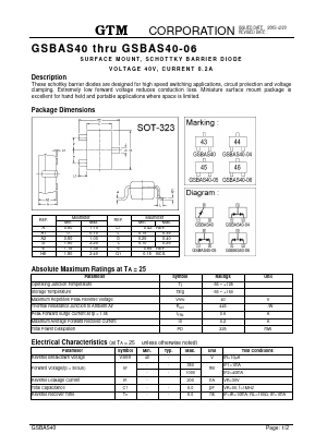 GSBAS40 Datasheet PDF E-Tech Electronics LTD