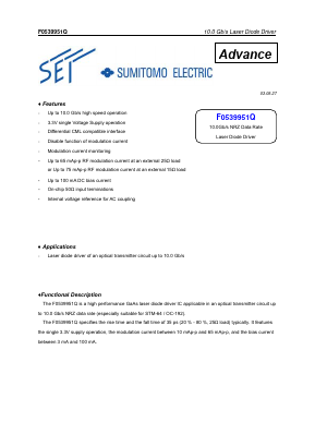 F0539951Q Datasheet PDF Eudyna Devices Inc