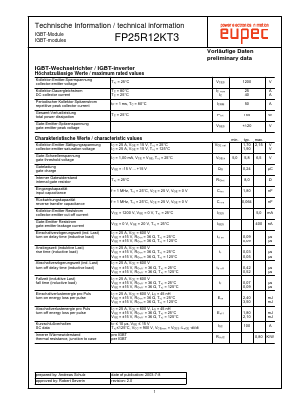 FP25R12KT3 Datasheet PDF eupec GmbH