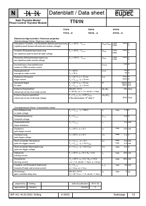 TT61N Datasheet PDF eupec GmbH