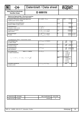 D6001N Datasheet PDF eupec GmbH