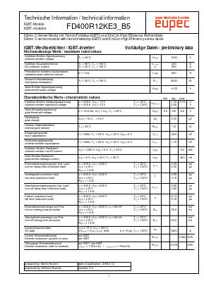 FD400R12KE3_B5 Datasheet PDF eupec GmbH