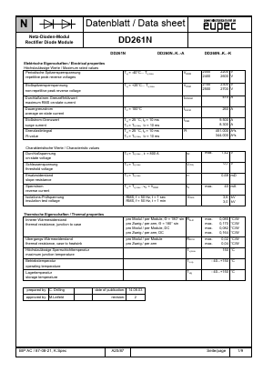 DD261N Datasheet PDF eupec GmbH