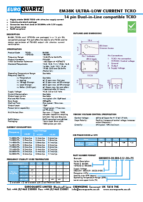 EM38K Datasheet PDF EUROQUARTZ limited