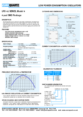 55LPO42-A4-32.768K Datasheet PDF EUROQUARTZ limited