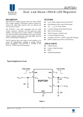 EUP7201-3.3UIR1 Datasheet PDF Eutech Microelectronics Inc