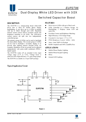 EUP2796JIR1 Datasheet PDF Eutech Microelectronics Inc