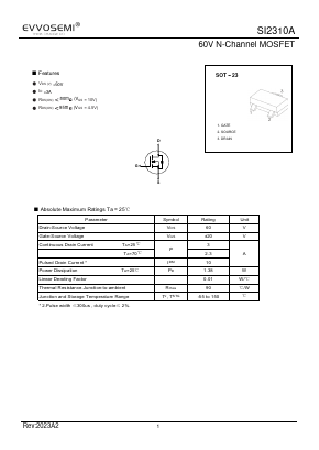 SI2310A Datasheet PDF VER SEMICONDUCTOR CO.,LIMITED