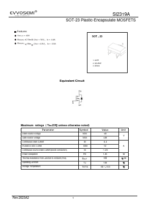 SI2319A Datasheet PDF VER SEMICONDUCTOR CO.,LIMITED