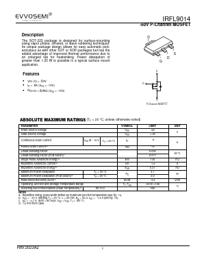 IRFL9014 Datasheet PDF VER SEMICONDUCTOR CO.,LIMITED