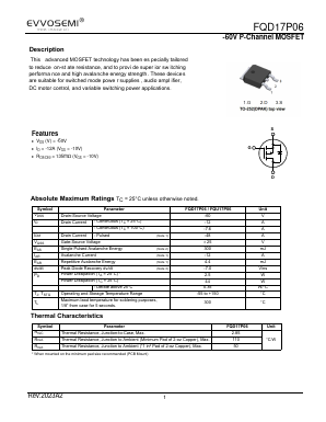 FQD17P06TM Datasheet PDF VER SEMICONDUCTOR CO.,LIMITED