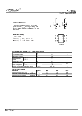 AO6802 Datasheet PDF VER SEMICONDUCTOR CO.,LIMITED