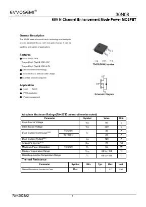 30N06 Datasheet PDF VER SEMICONDUCTOR CO.,LIMITED