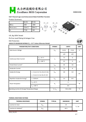 EMZB21C03G Datasheet PDF Excelliance MOS Corp.